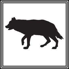 A walking wolf silhouette illustration