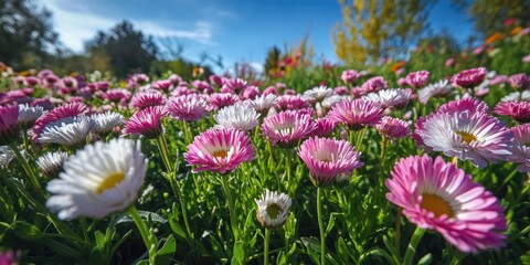Obraz premium Pink and White Flower Field