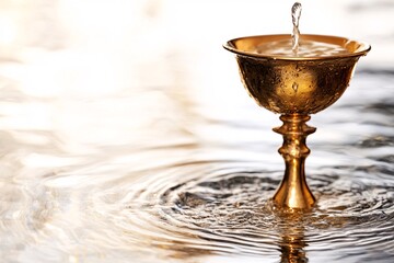 Obraz premium Golden Chalice Water Droplet