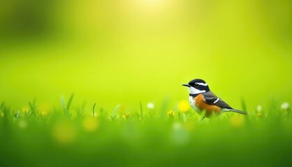 Fototapeta premium bird on the grass