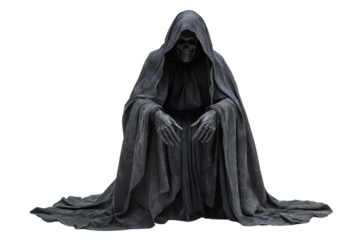 Grim Reaper isolate in white background, png cut out