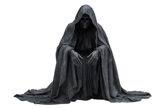Grim Reaper isolate in white background, png cut out - Powered by Adobe