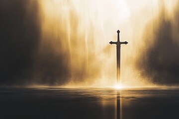 Naklejka premium Sword in the Mist