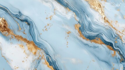 Fototapeta premium Abstract blue and gold marble texture background.