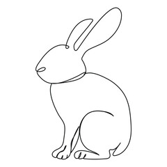  Bunny rabbit in continuous line art drawing style. Hare black linear sketch isolated on Vector illustration A minimalist line art illustration of a rabbit sitting next, all depicted with smooth,