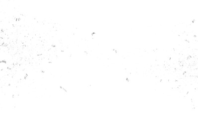 White Silver Falling Foil Confetti with Glitter Dust. Festive Background. Greeting Design. Congratulations Card