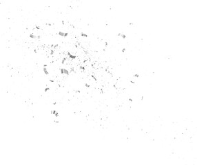 White Silver Falling Foil Confetti with Glitter Dust. Festive Background. Greeting Design. Congratulations Card