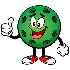 Pickleball Green Ball with Thumbs Up