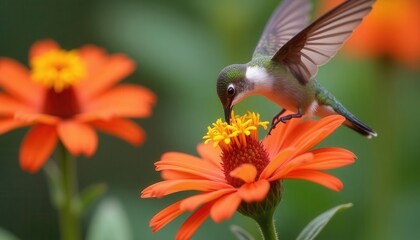 hummingbird and flower