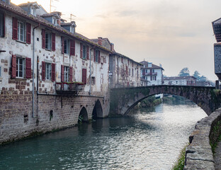 Photo of the river Nive as it passes through the town of Saint Jean Pied de Port in the French Basque country.