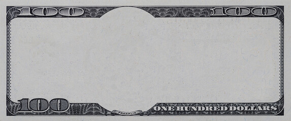 U.S. 100 dollar banknote. Elements on white background