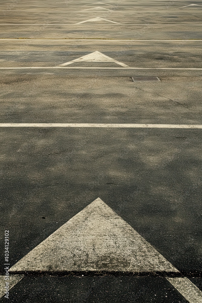 Poster geometric pattern of empty parking spaces