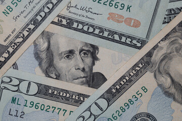US 20 dollar banknotes