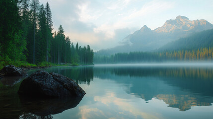 W medytacyjnej wizji umysł staje się malowniczym krajobrazem, wypełnionym harmonią i spokojem. Gęste lasy, majestatyczne góry oraz łagodne jeziora kształtują mentalną przystań.