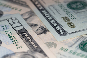 US 20 dollar banknotes