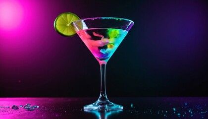 Neon Martini Cocktail
