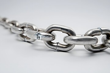 Fototapeta premium A Close-Up of a Broken Metal Chain Link