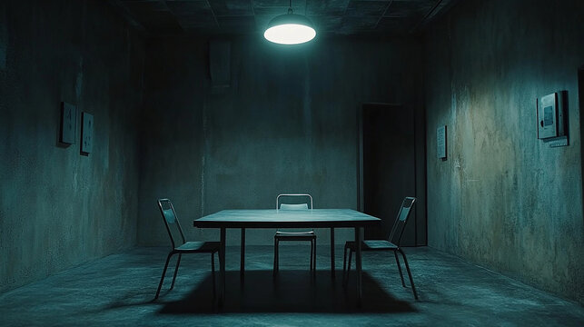Realistic Interrogation Room Scene