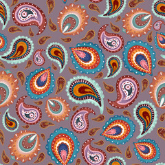 Paisley pattern. Print for women's wear, home textile, bed lining, wall paper, wrapping paper and stationary covers design.