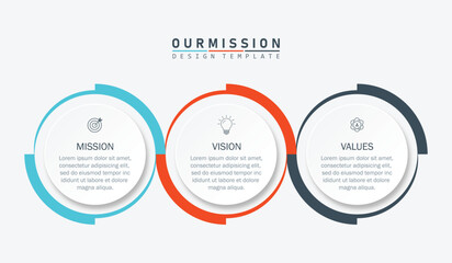 mission, vision, values, graphic design template.with options.