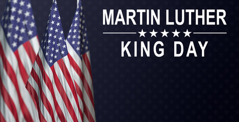 Martin Luther King Day flyer, banner or poster. Vector illustration with copy space for text.