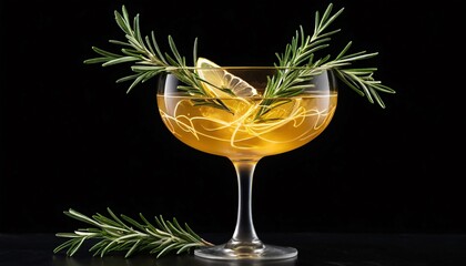 Rosemary & Lime Cocktail in Coupe Glass