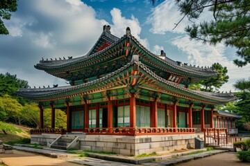 Fototapeta premium Korean palace interior architecture