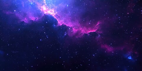 Fototapeta premium Galaxy with Purple and Blue Nebula