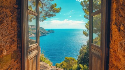 Ocean View Through an Open Door