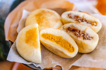 カボチャとキノコのおやき