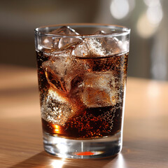 Soda beverage with Ice cubes