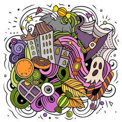Happy Halloween cartoon vector illustration.