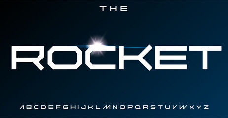 Wide geometric font, sci-fi squared letters, innovative angular alphabet for futuristic design, modern tech branding, space exploration vibe, minimalistic geometry typography. Vector typeset