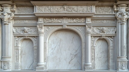 Obraz premium Intricate Marble Temple Wall Design