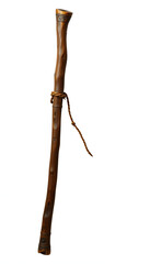 Obraz premium ancient shepherd wooden stick isolated on white background isolated with white highlights, png