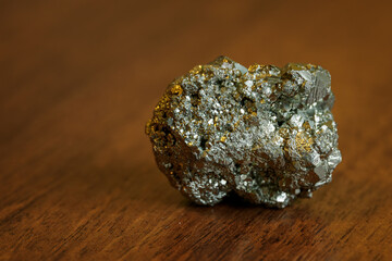 Detail of a small pyrite stone.
