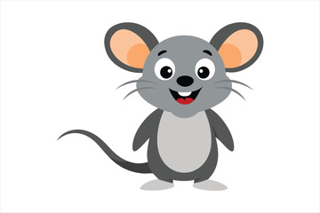 Mouse cartoon vector art illustration.