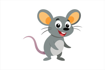 Mouse cartoon vector art illustration.
