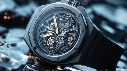 Obraz premium Precision Mechanics Frozen in Time High-Tech Watch Evolution