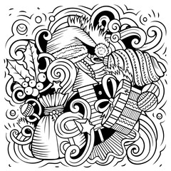 New Year cartoon vector doodle design