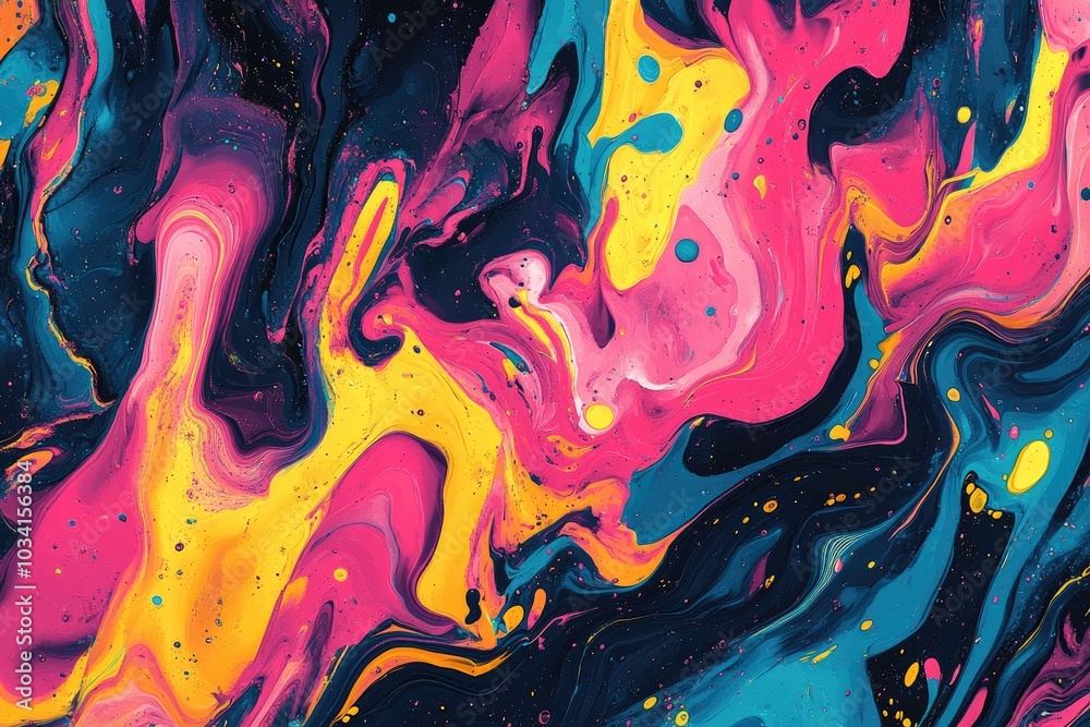 Poster Background with mesmerizing mixing of bright colors creating an abstract image