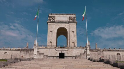War Memorial: Solemn Atmosphere - Wide Shot - Sunny Day