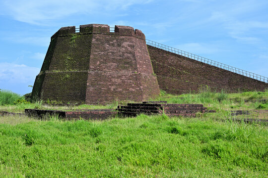 Polygonal shaped watch tower of Bekal Fort in Kerala India