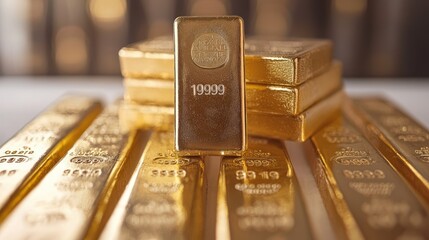 Gold bar on graph static, finance and economy