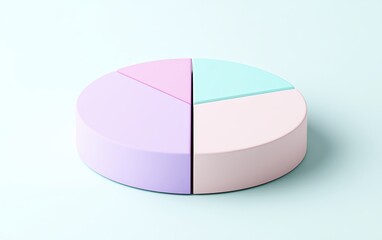 Pie chart with pastel colors on a light background