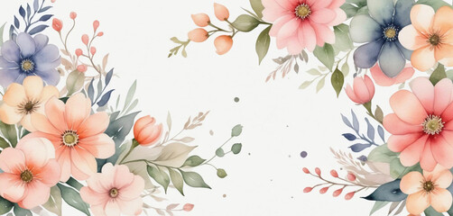 Obraz premium watercolor floral background