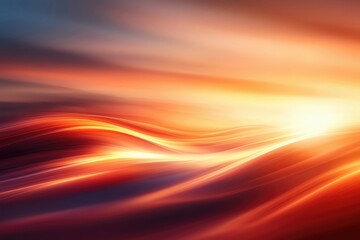 Obraz premium Vibrant abstract wave patterns in warm colors, evoking a sense of motion and serenity in a visually stunning background.