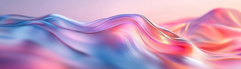 Fototapeta premium Abstract colorful waves in soft hues of pink and blue, smooth flowing background.