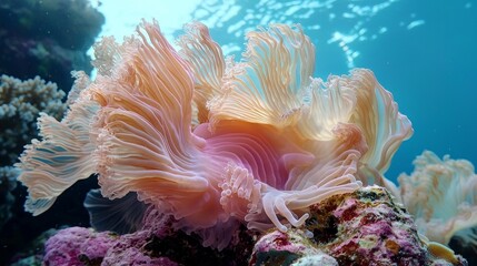 Colorful coral reef under water, showcasing vibrant marine life and natural beauty.