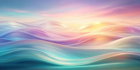 Obraz premium A Dreamy Abstract Landscape of Flowing Pastel Waves and Blending Colors